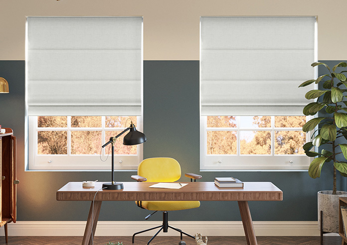 Melrose (Blackout), Soft White - Motorised Roman Blind - Image 3